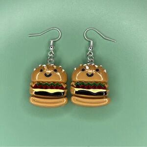 Kawaii Resin Hamburger Earrings